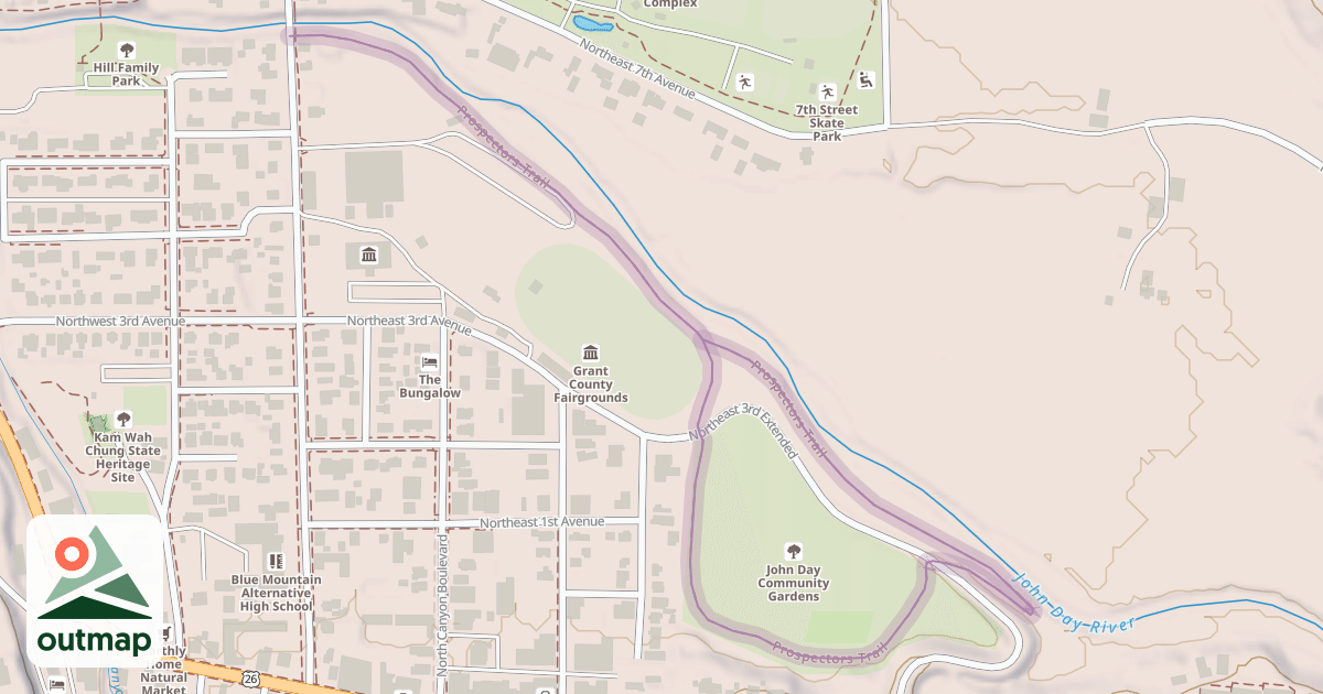 Map of Prospectors Trail