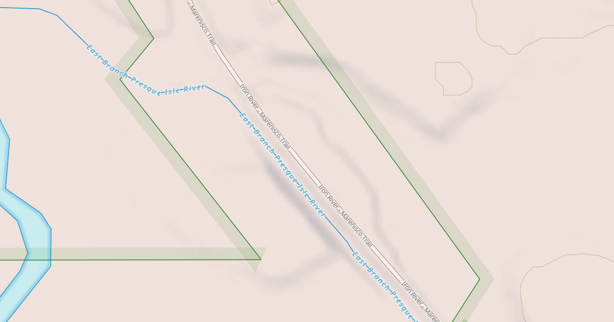 Map preview of Iron River To Marenisco Route