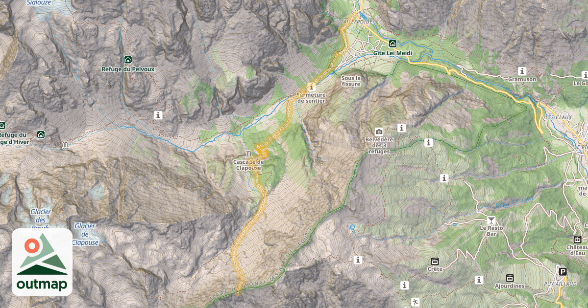 Map of Collet des Cassières — Ailefroide