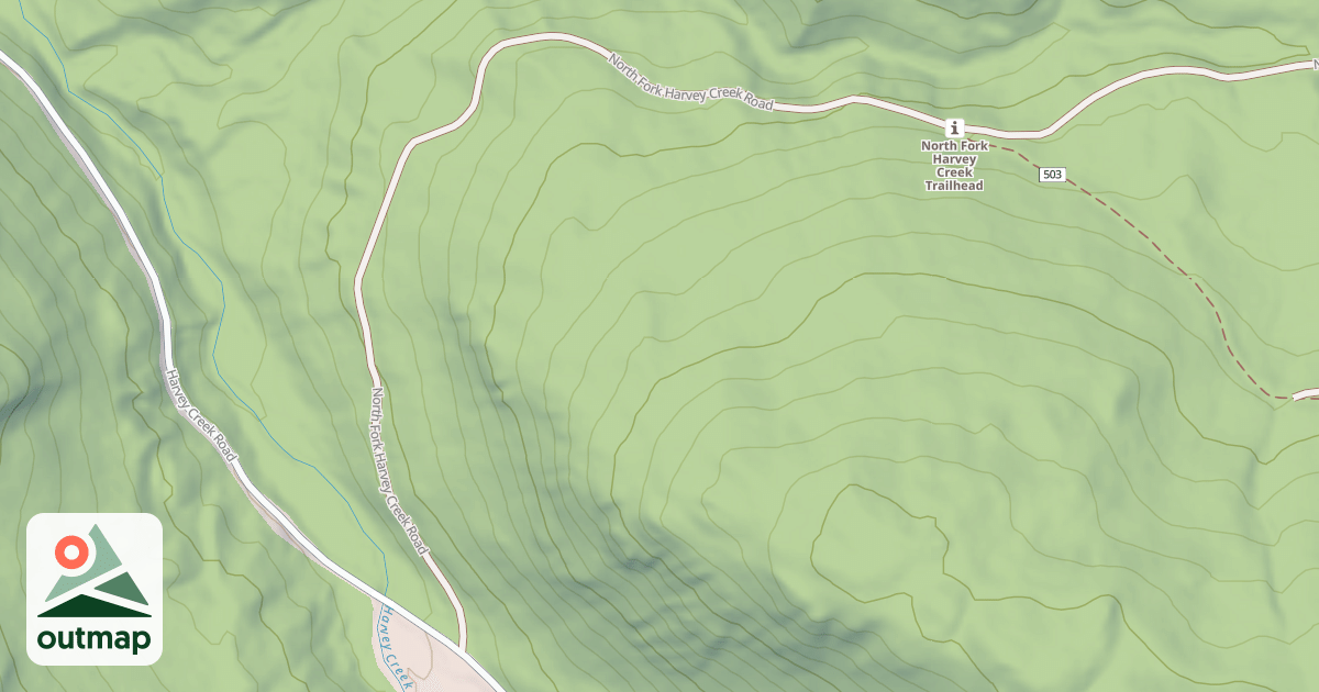 Map of NORTH FORK HARVEY CREEK