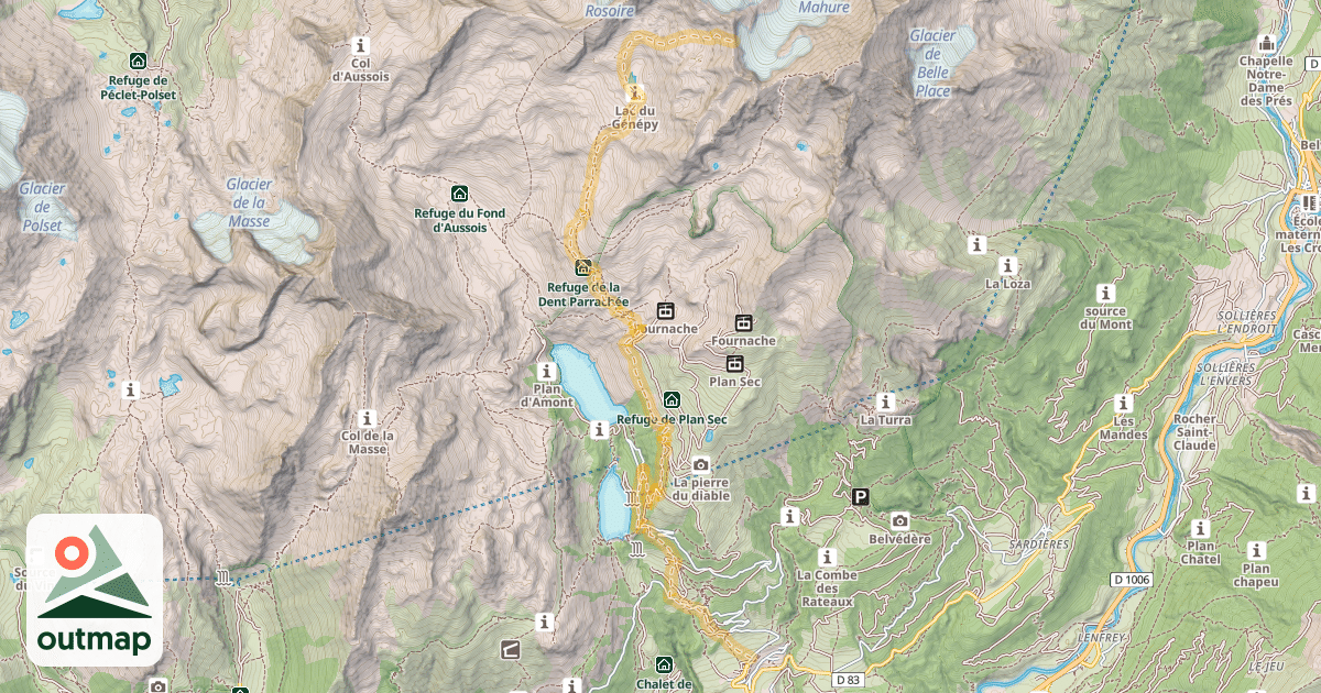 Map of Col du Moine — Aussois