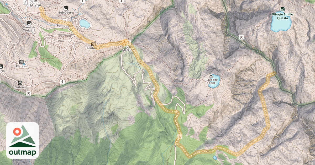 Map of Tête des Portettes — Isola 2000