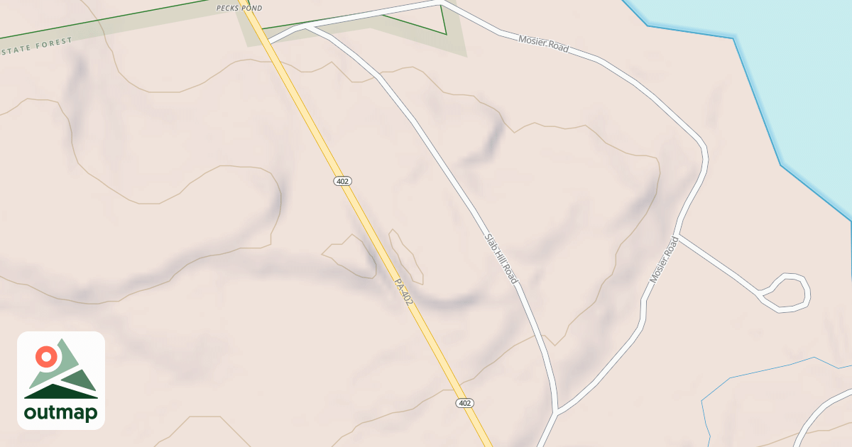 Map of Edgemere-Pecks Pond - Snowmobile Trails
