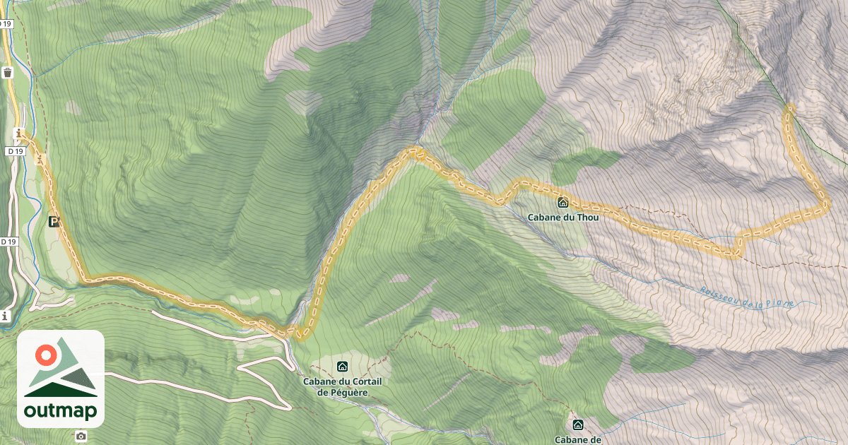 Map of Col du Lustou — Vallée du Rioumajou