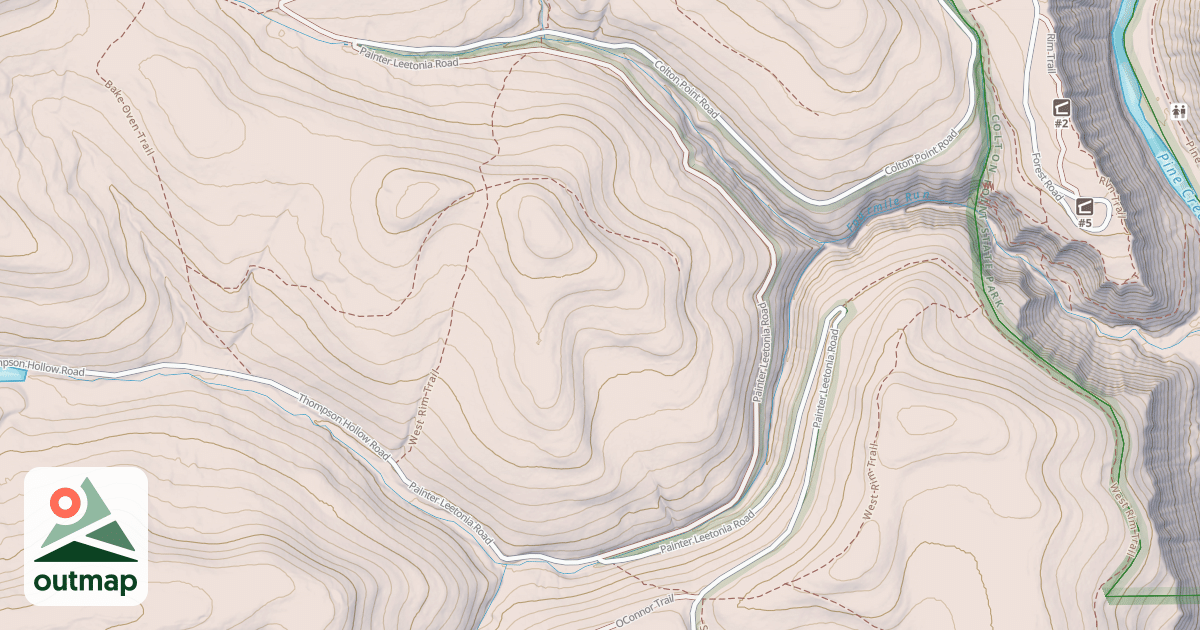 Map of Tioga State Forest Snowmobile Trails