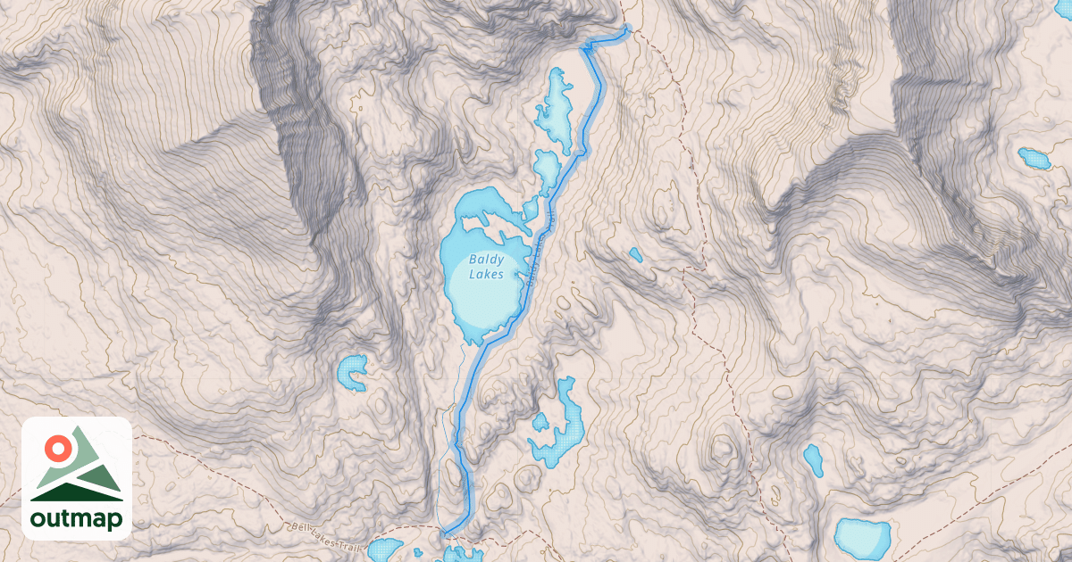 Map of Baldy Lakes Trail