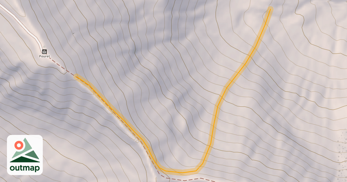 Map of Pouret Hors Piste
