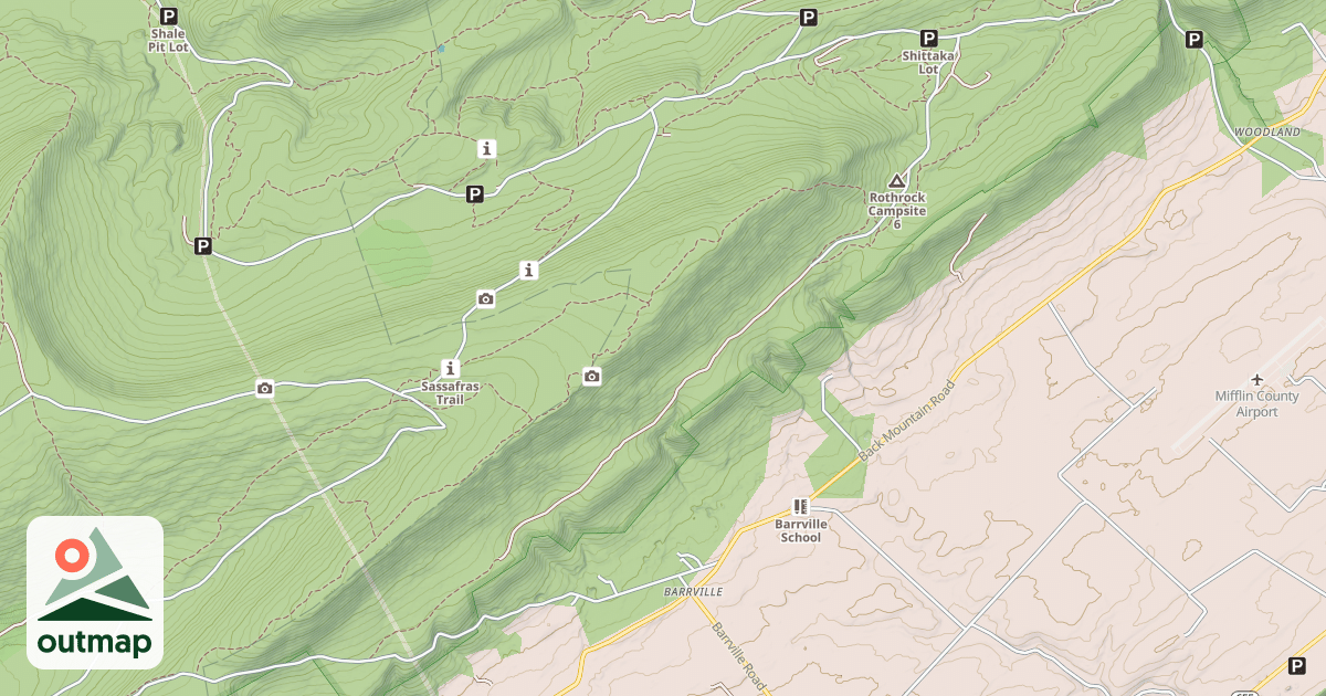 Map of Rothrock State Forest Seven Mountains Snowmobile Trails