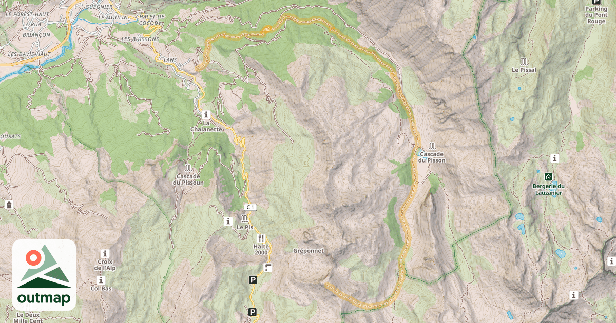 Map of Le Jas du Chamois — Hameau de Lans