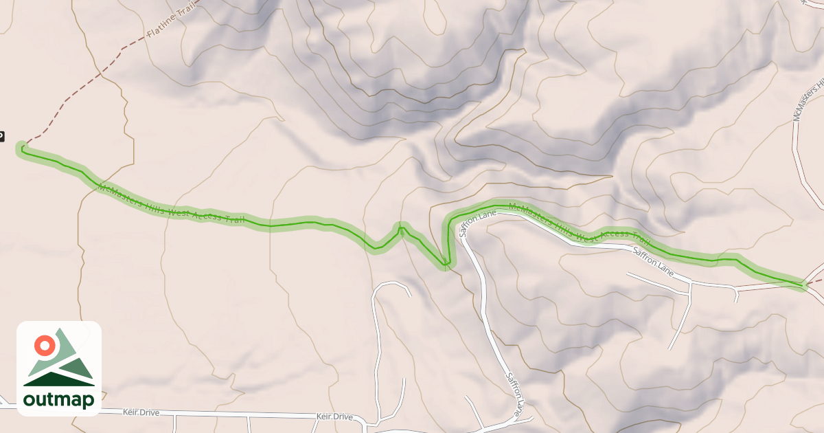 Map of McMasters Hills West Access Trail