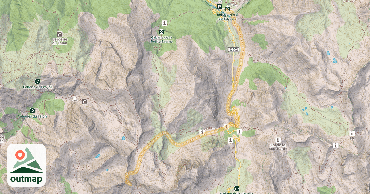 Map of Mont Pelat — Bayasse