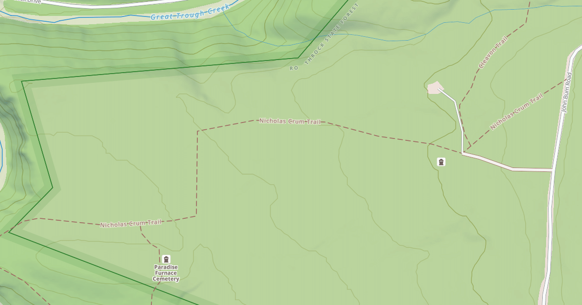 Map preview of Rothrock State Forest Trough Creek Snowmobile Trails