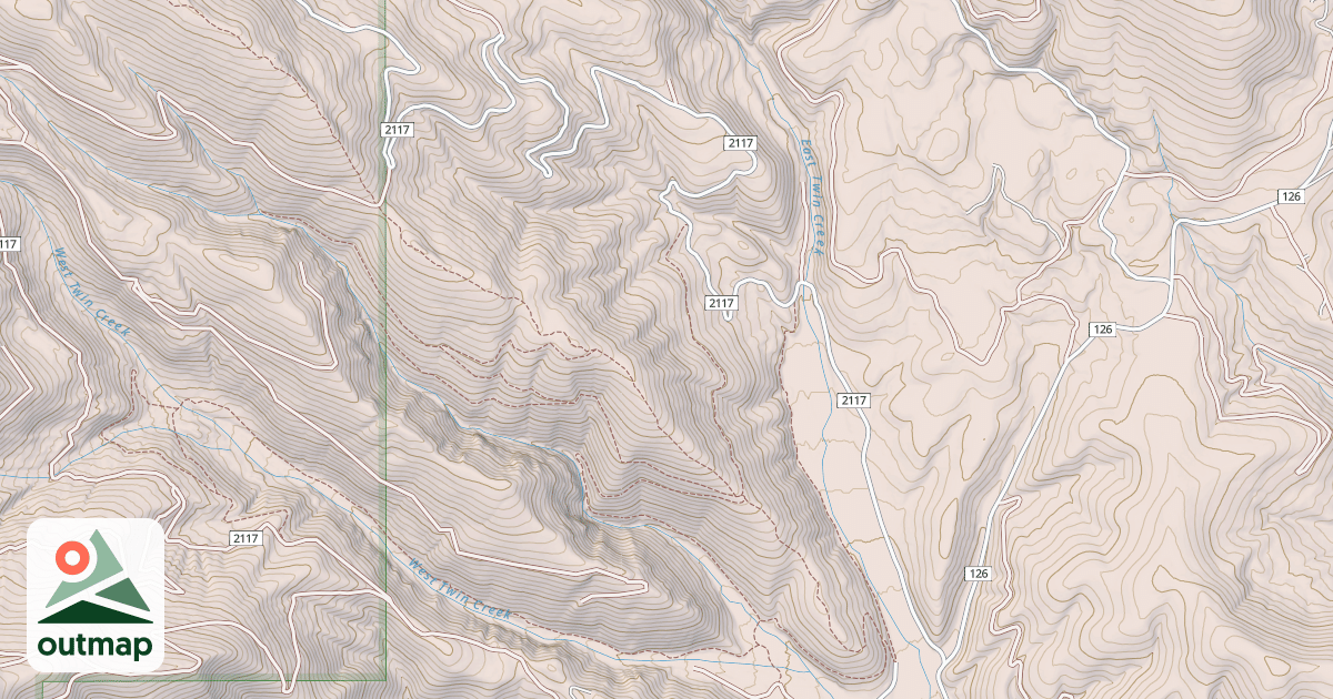 Map of EAST TWIN CREEK
