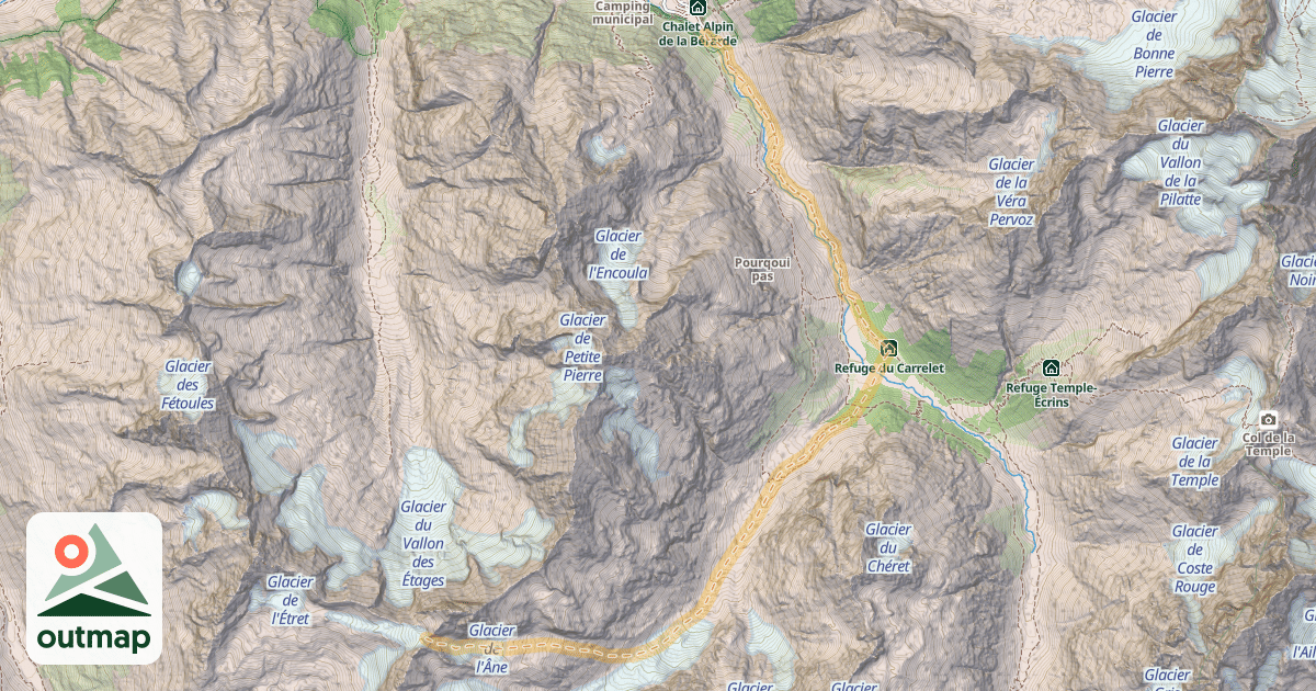 Map of Col de la Lavey — La Bérarde
