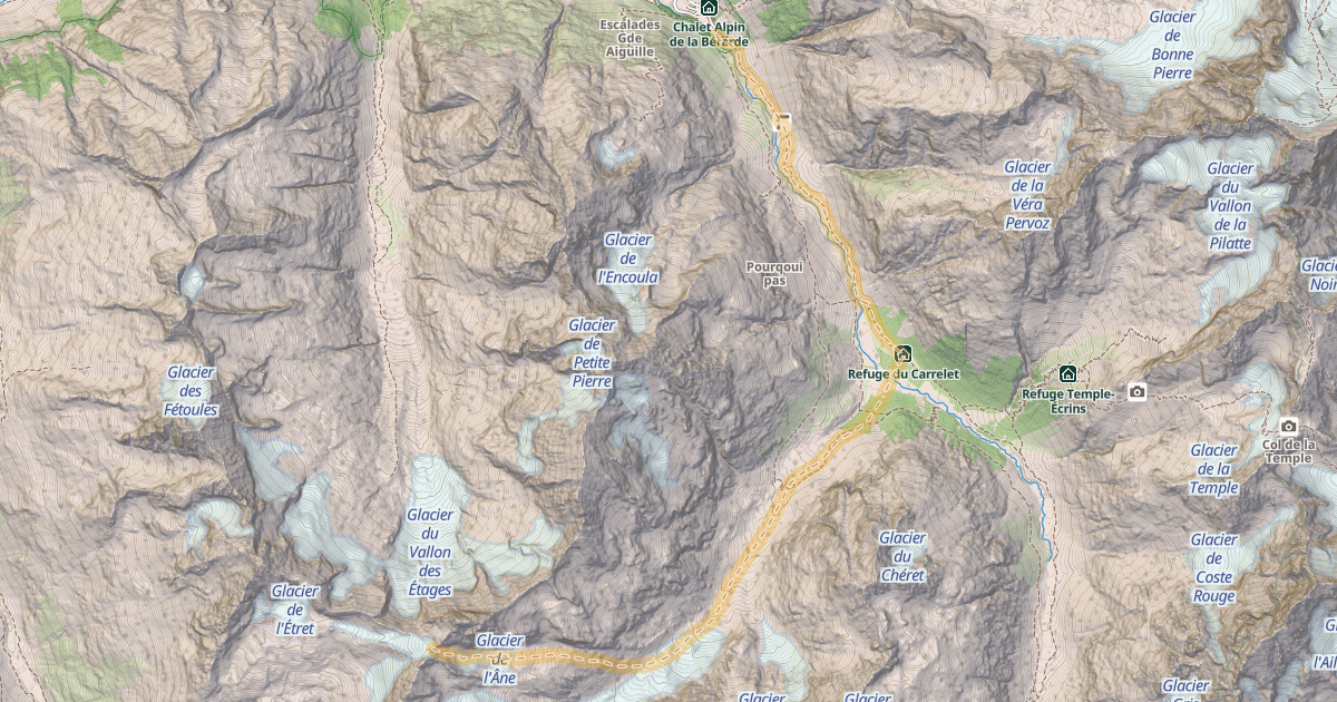 Map preview of Col de la Lavey — La Bérarde
