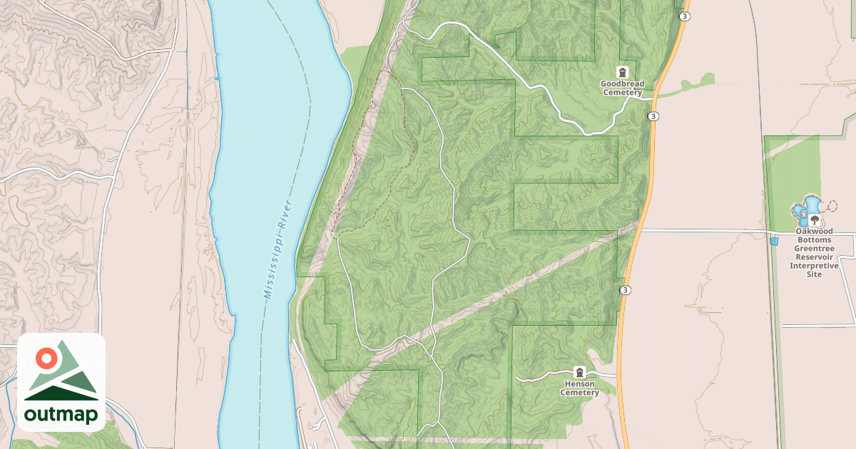 Map of FOUNTAIN BLUFF