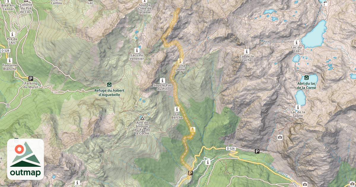 Map of Dent du Pra — Le Rivier d'Allemont