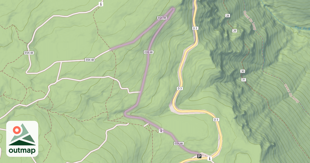 Map of Piste du Bois de Gourdon