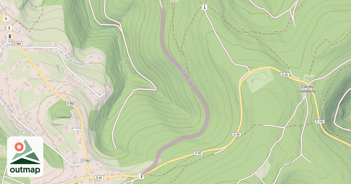 Map of Route Forestière de la Hardt
