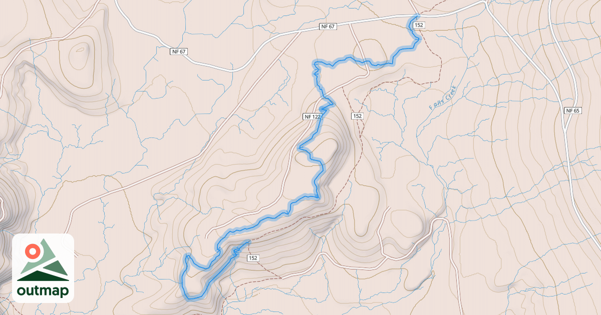 Map of Falls Creek NWTA Trail 152