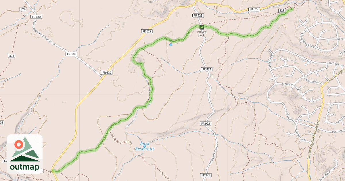 Map of Turkey Springs Trail