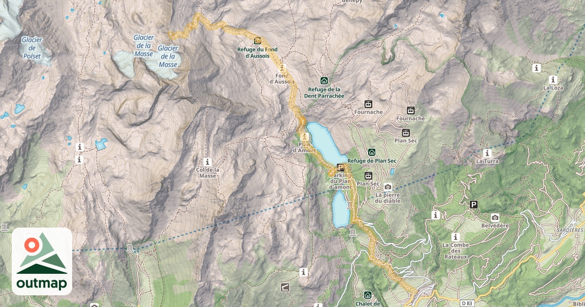 Map of Brèche de la Croix de la Rue — Aussois
