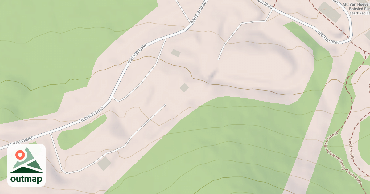 Map of Mt. Van Hoevenberg Olympic Bobsled Run