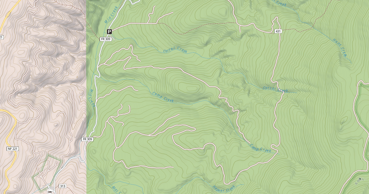 Map preview of CAMP CREEK
