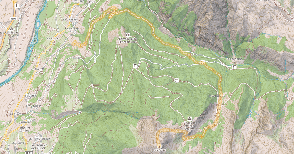 Map preview of Mont Orel — Les Jourcins