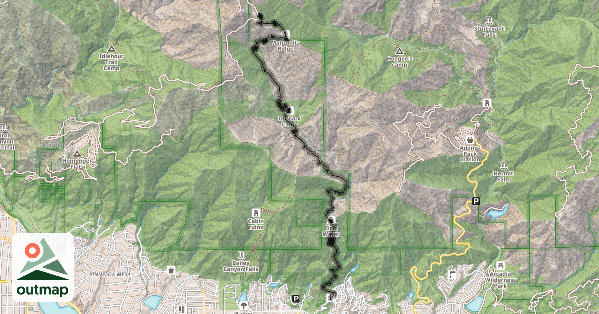 Map of Mount Wilson Trail