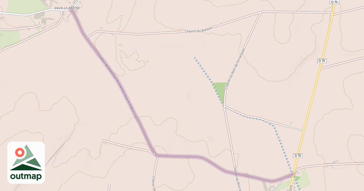 Map of Chemin de Brancourt le Grand à Vaux le Prêtre
