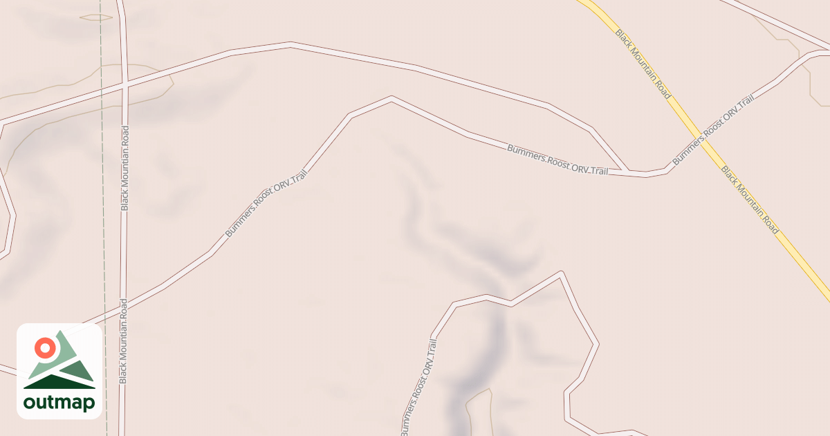 Map of Bummers Roost Trail