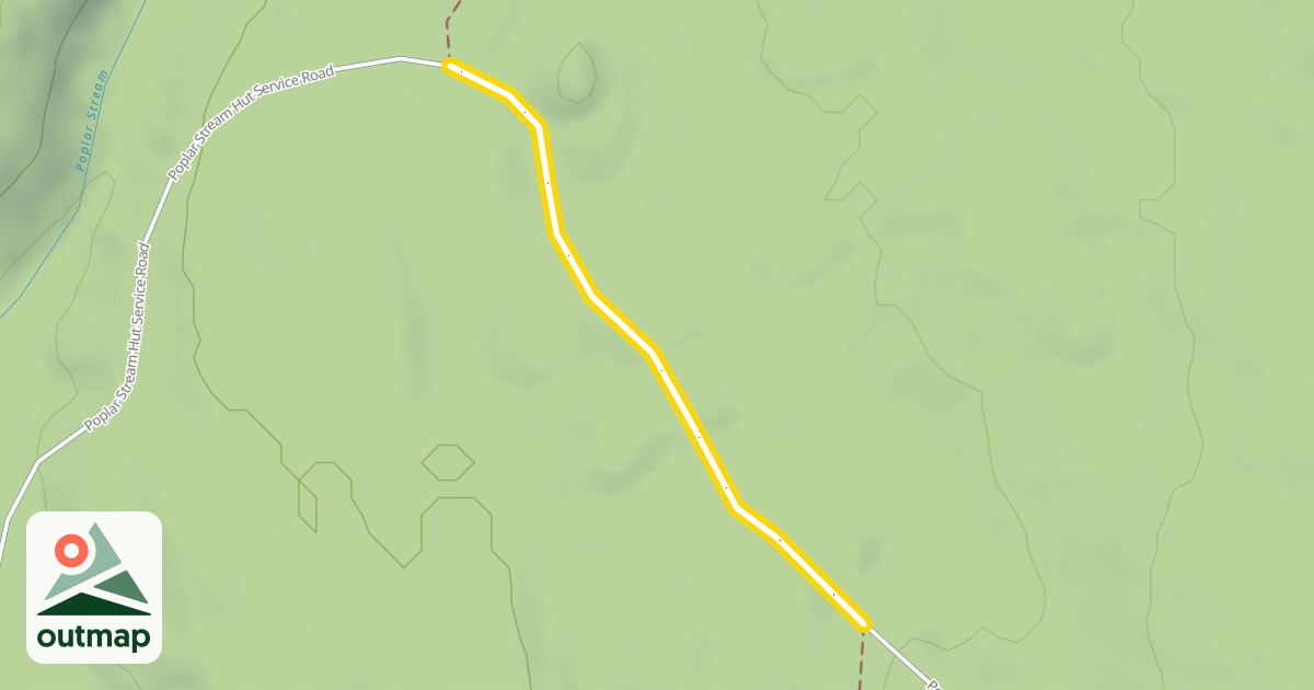 Map of Poplar Stream Hut Service Road