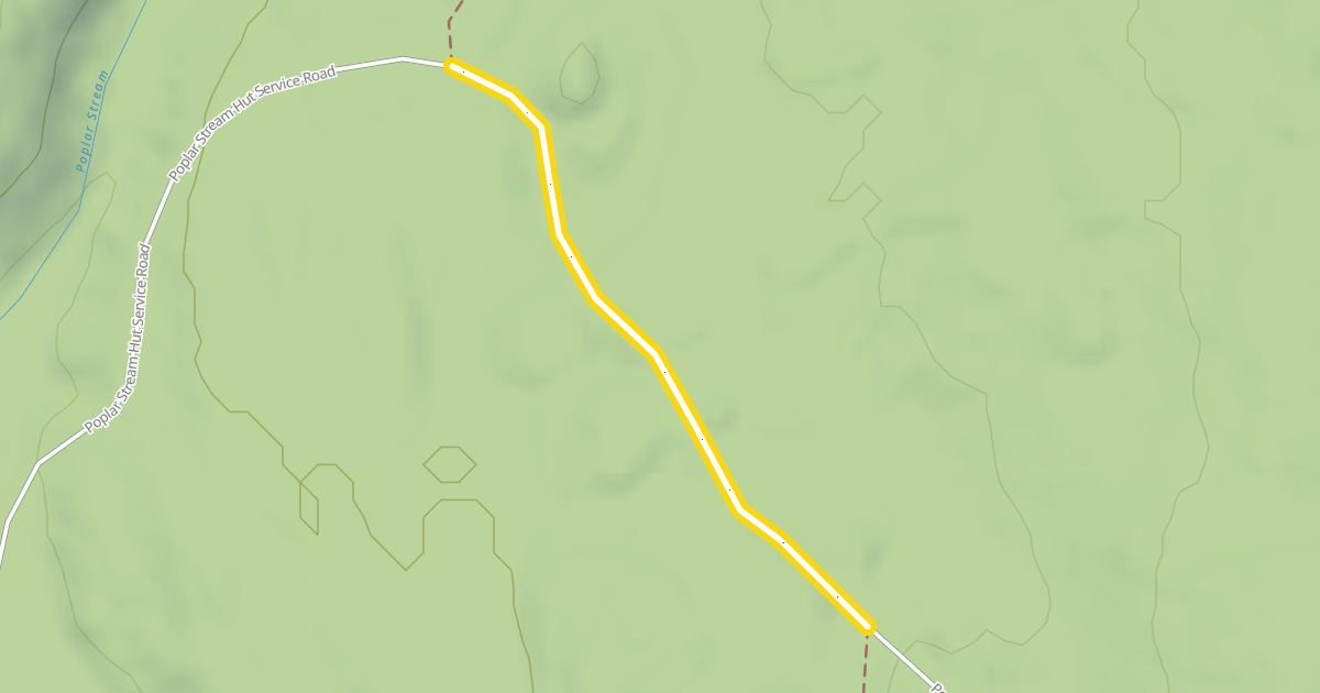 Map preview of Poplar Stream Hut Service Road