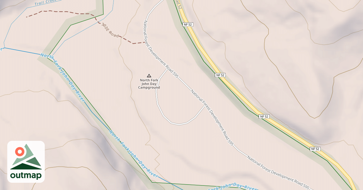 Map of NORTH FORK JOHN DAY CG LOOP