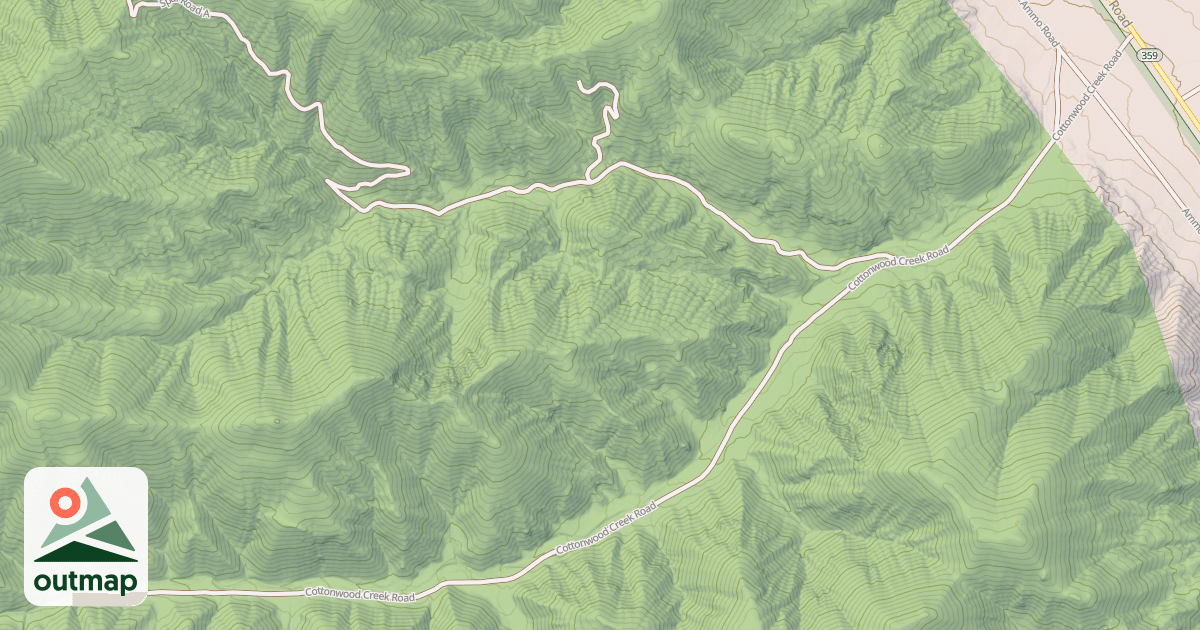 Map of COTTONWOOD CREEK ROAD