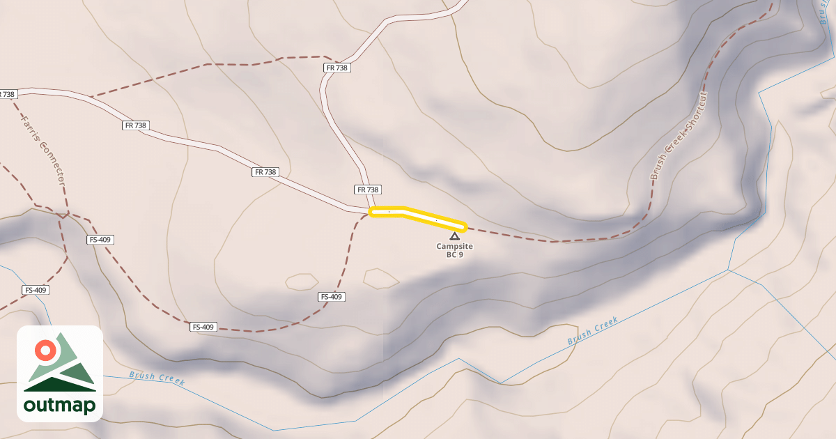 Map of Brush Creek Shortcut
