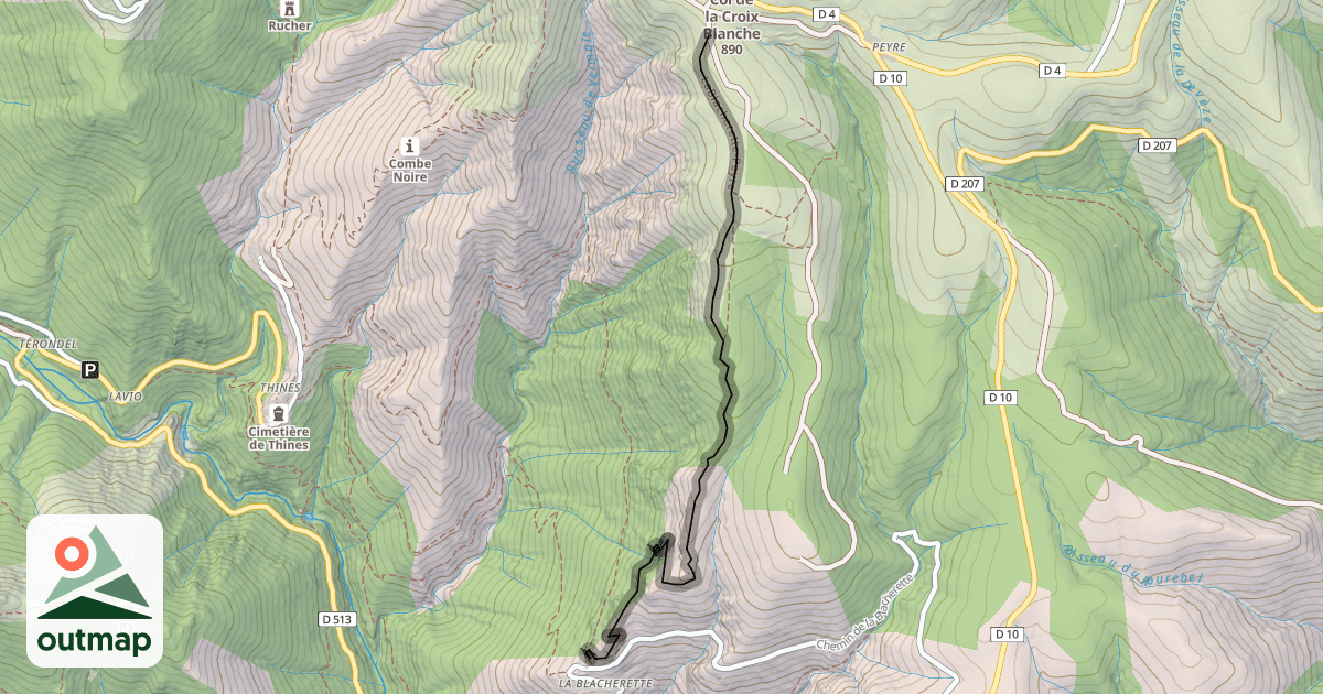 Map of LaBlacherette-Peyre