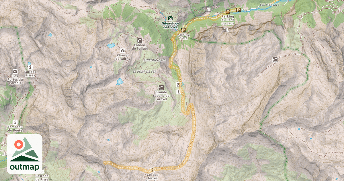 Map of Les Lauzes Rouges — Les Mensals
