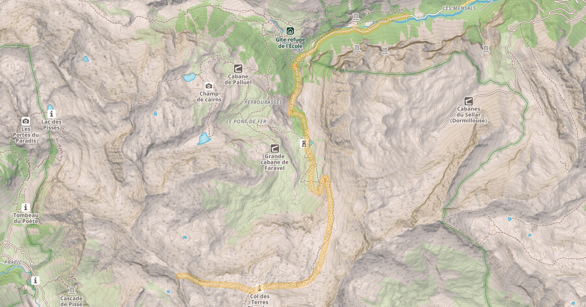 Map preview of Les Lauzes Rouges — Les Mensals