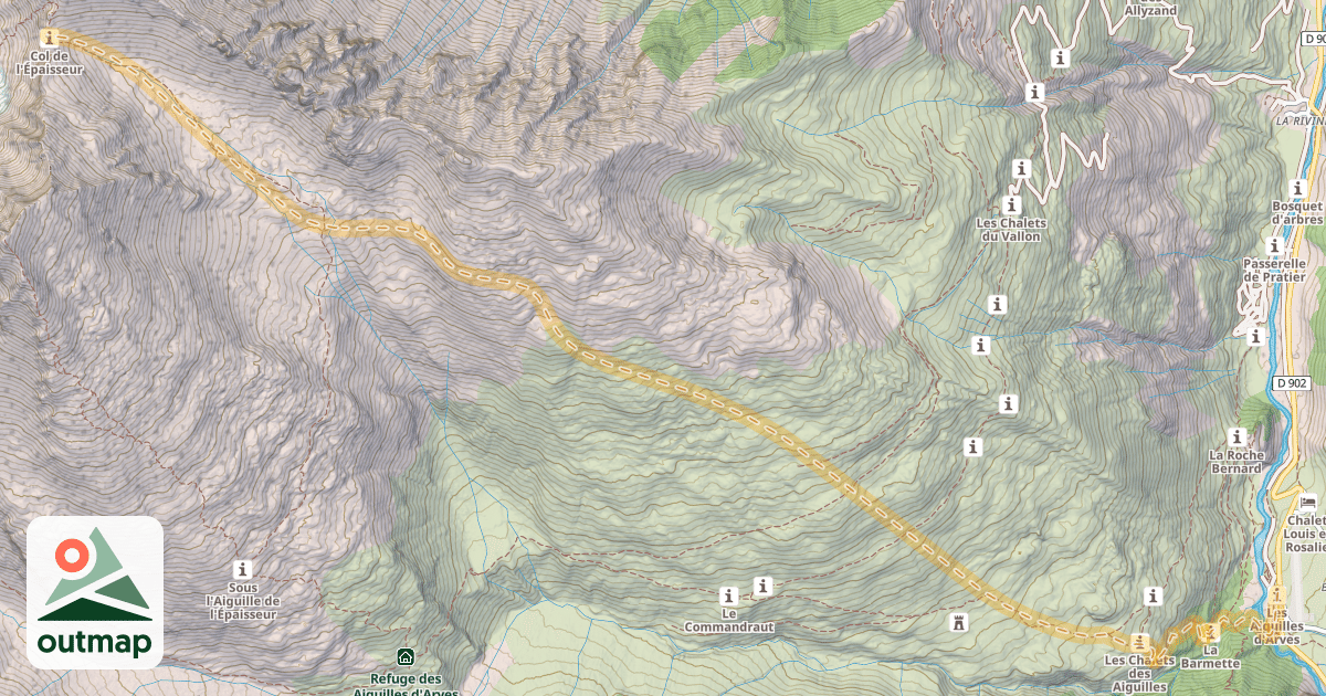 Map of Col de l'Épaisseur — Bonnenuit