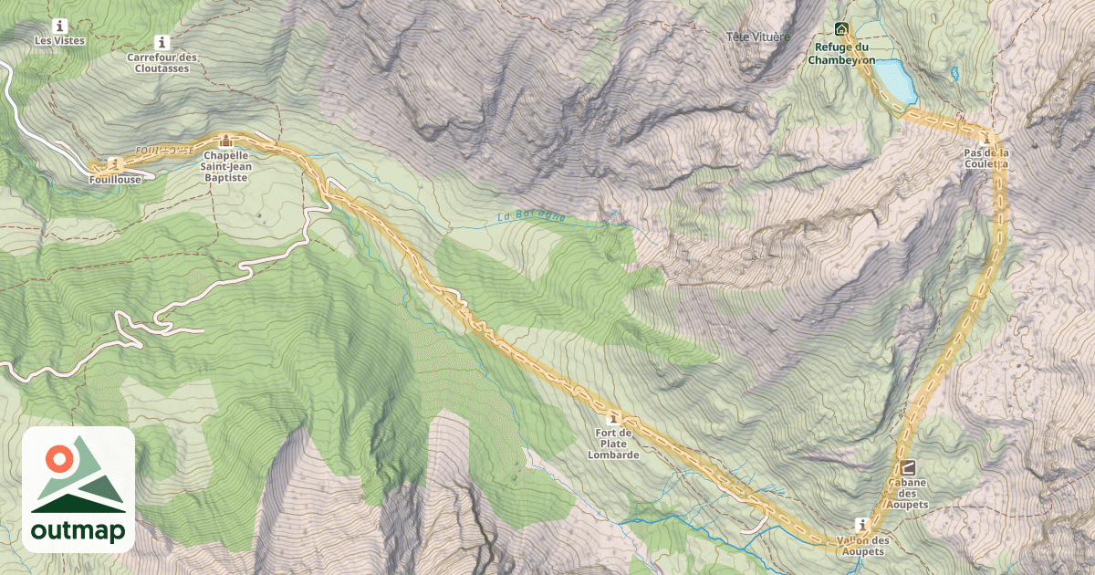Map of Refuge du Chambeyron — Fouillouse