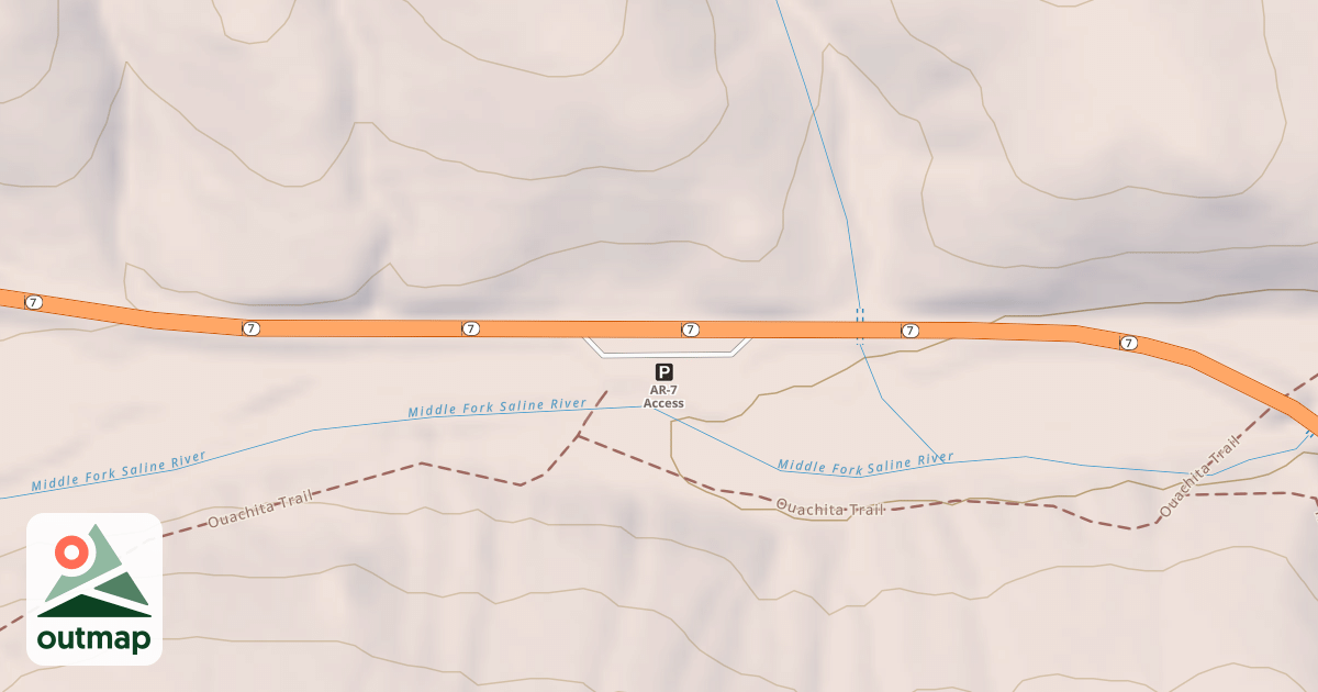 Map of AR 7 TRAILHEAD