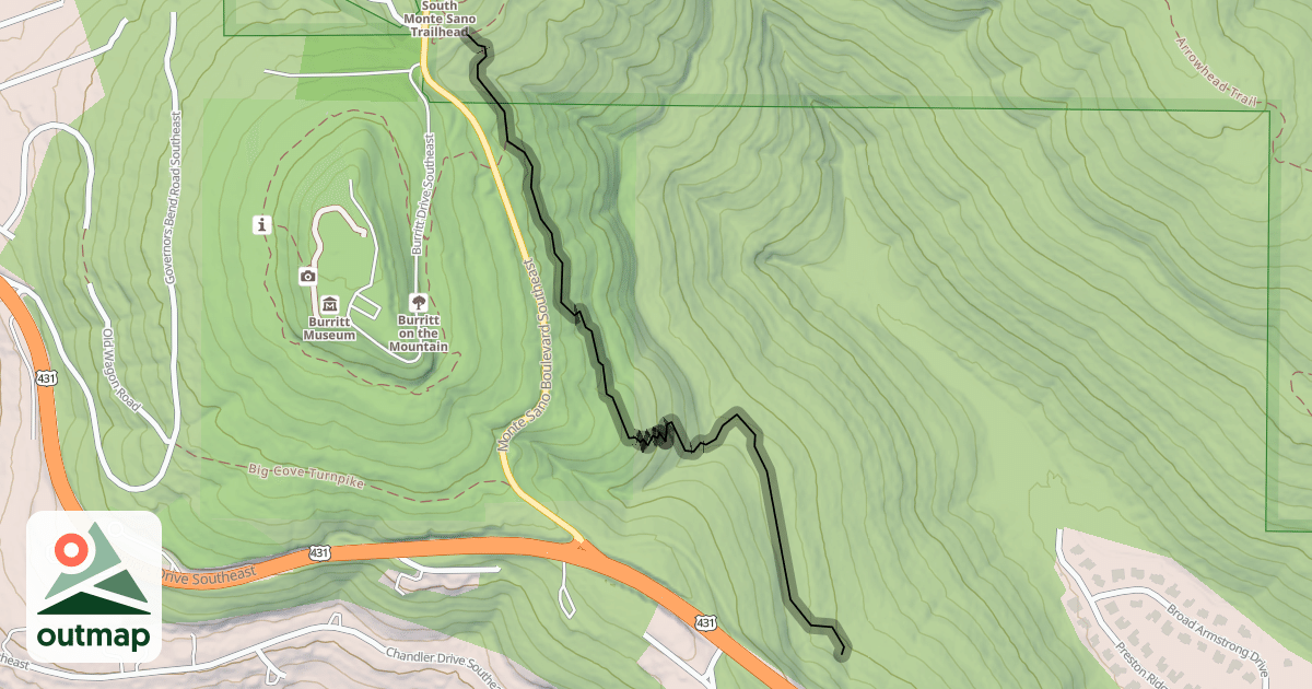 Map of Trough Springs Trail