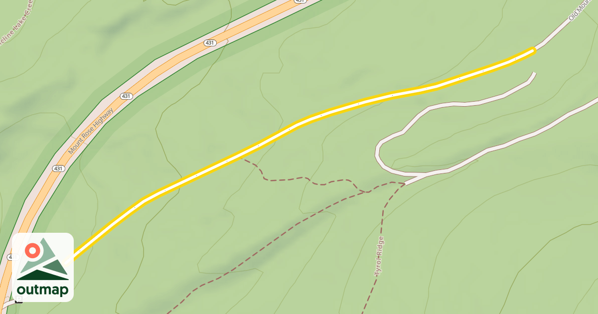 Map of Old Mount Rose Highway