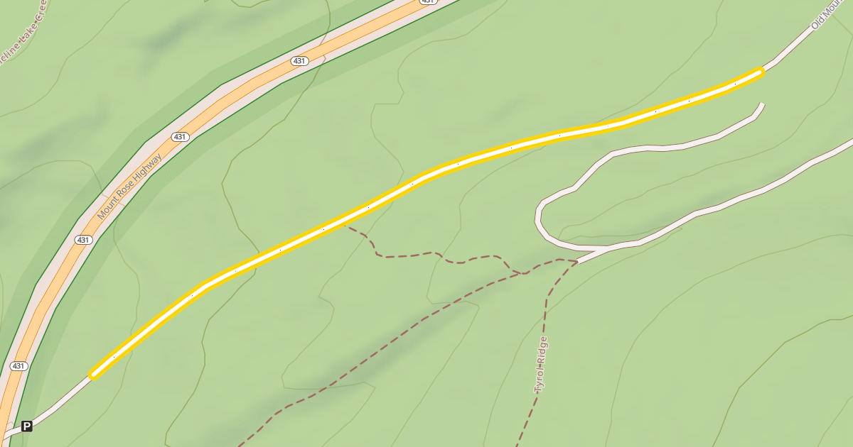 Map preview of Old Mount Rose Highway