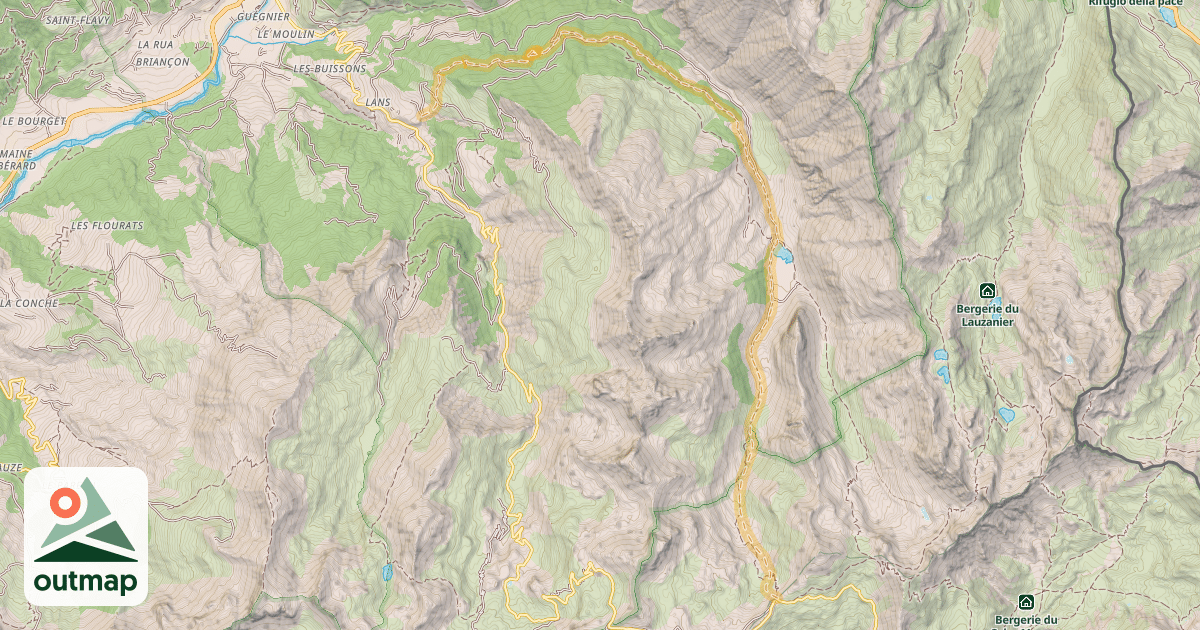 Map of Col de Raspaillon — Hameau de Lans