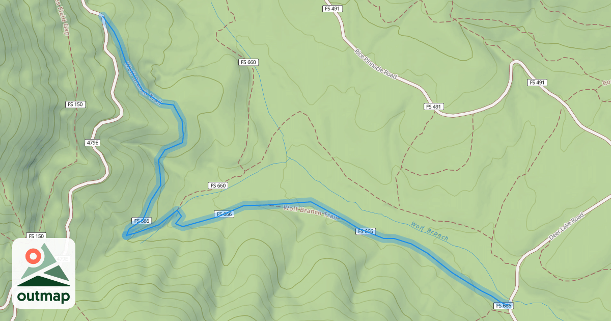 Map of Wolf Branch Trail