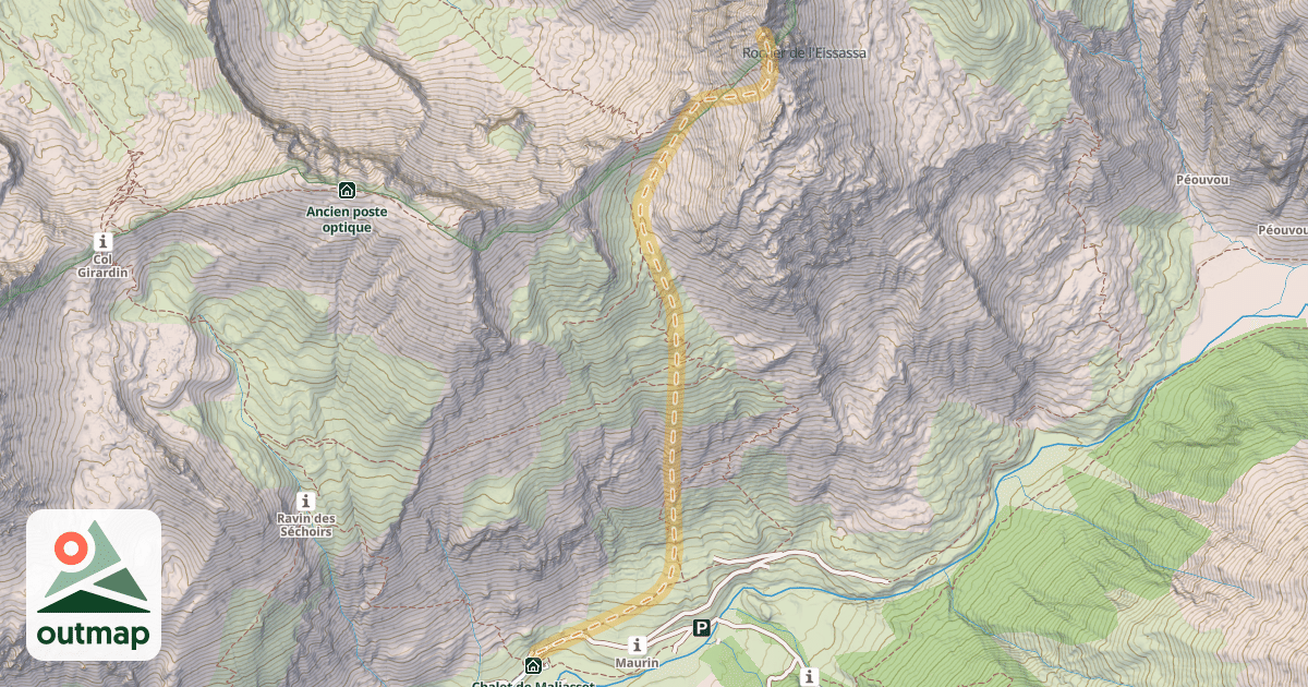 Map of Rocher de l’Eissassa — Maljasset