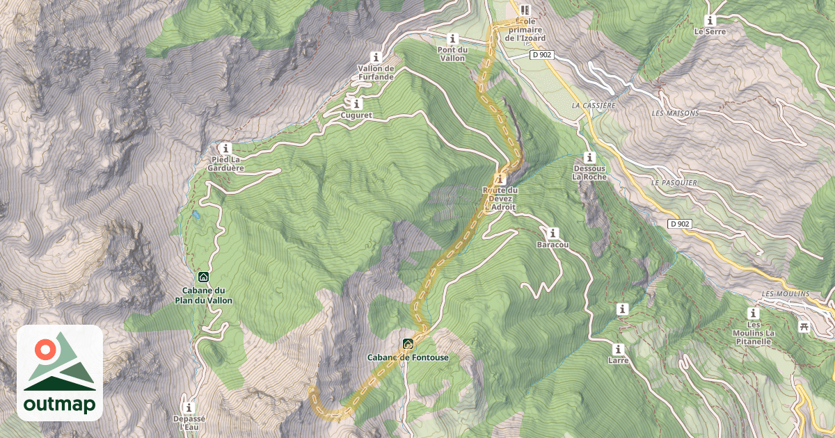 Map of Crête de la Plate — Arvieux